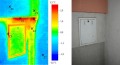 Obr. 6  Masívny prestup tepla v blízko telco skrinky - meranie z exteriéru